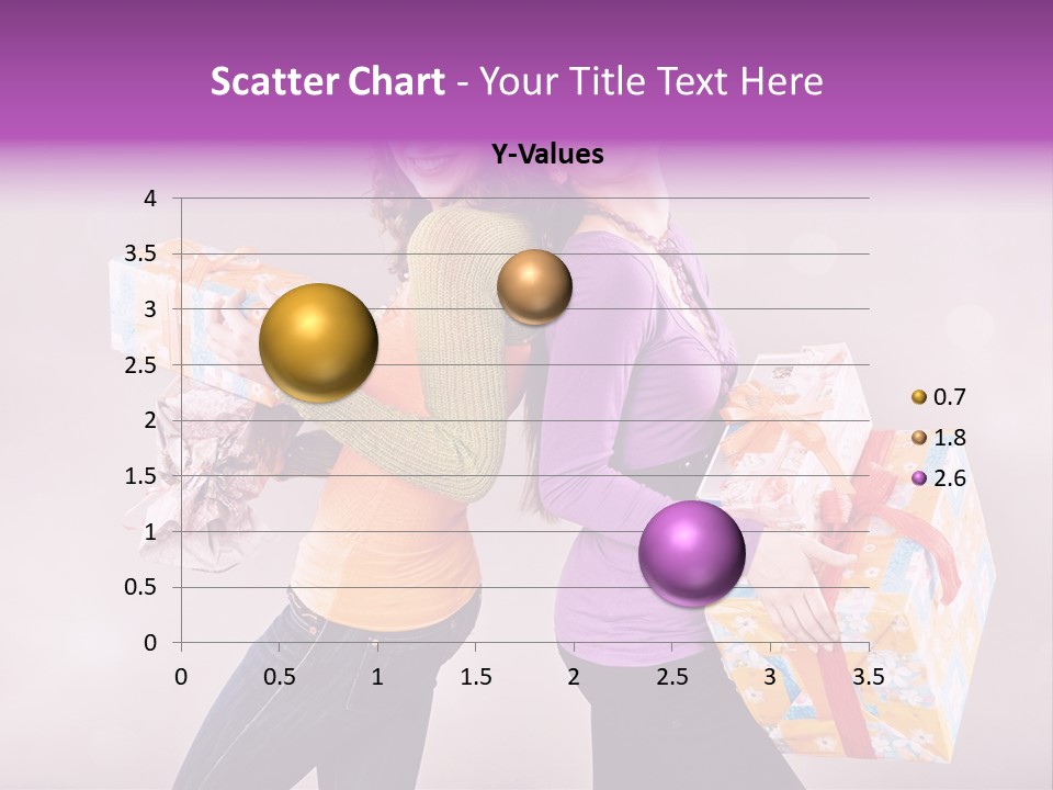 Shopaholic Colored Friends PowerPoint Template