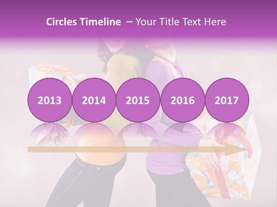 Shopaholic Colored Friends PowerPoint Template