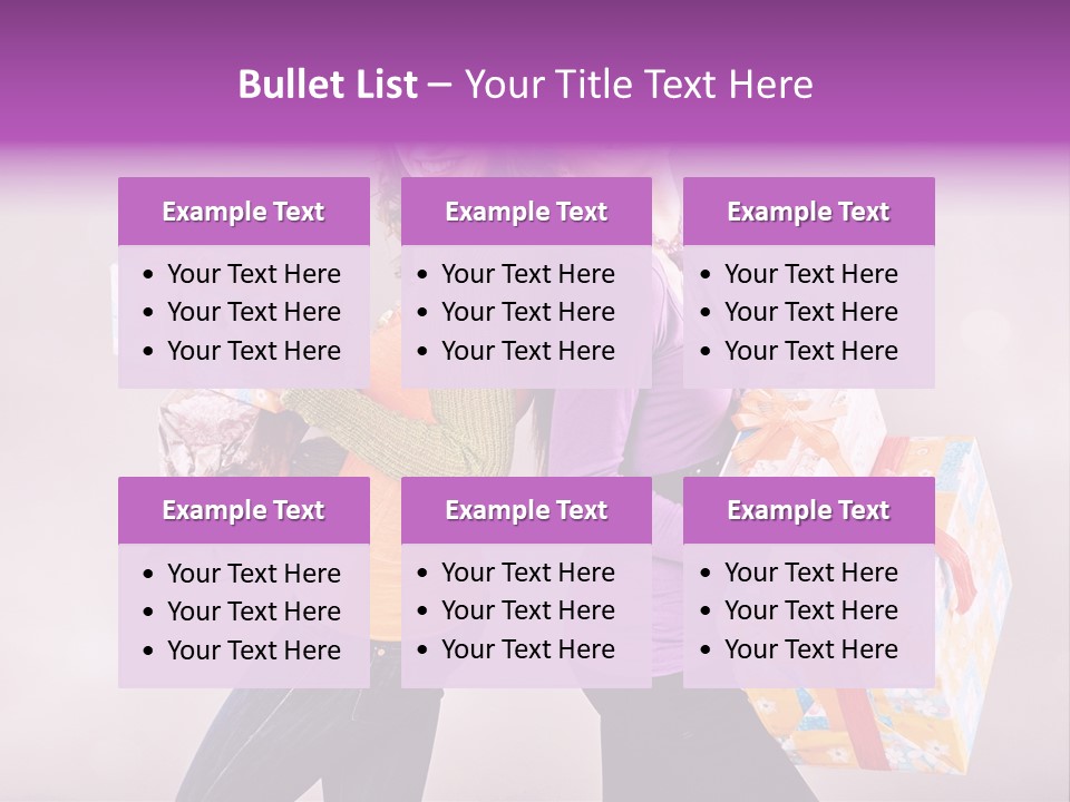 Shopaholic Colored Friends PowerPoint Template