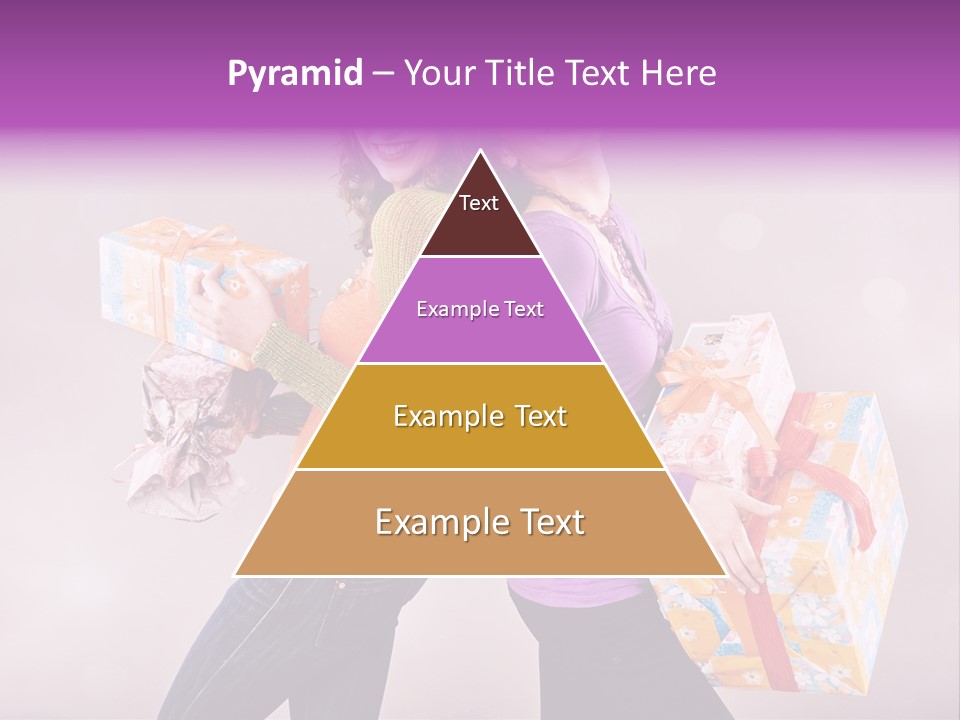 Shopaholic Colored Friends PowerPoint Template