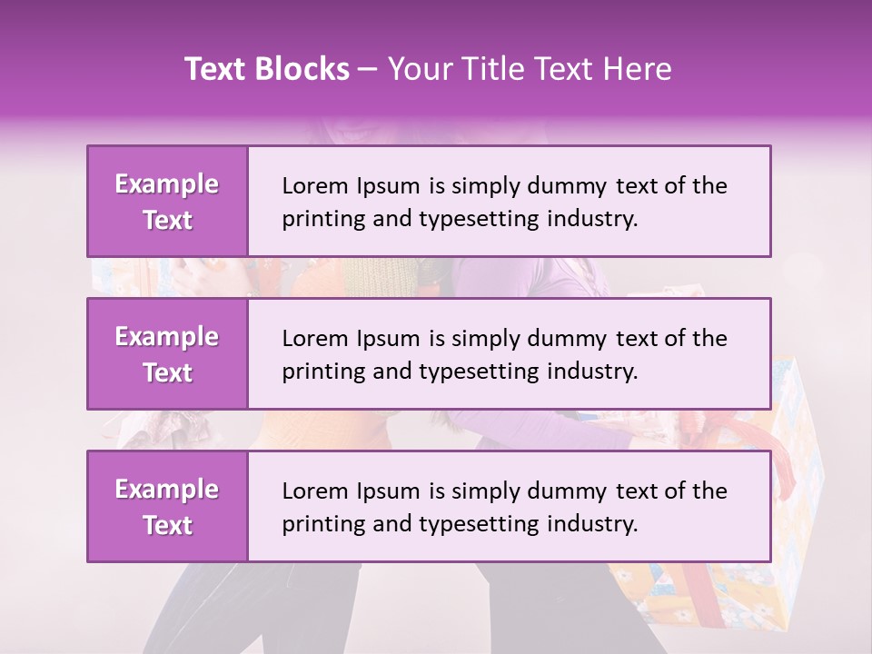 Shopaholic Colored Friends PowerPoint Template