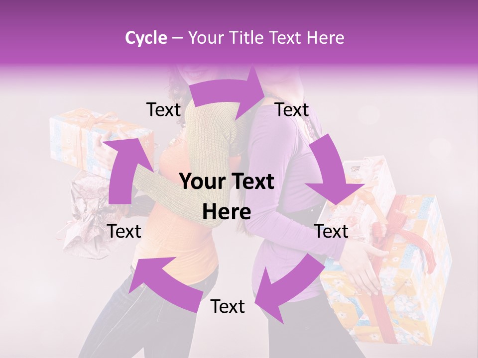 Shopaholic Colored Friends PowerPoint Template