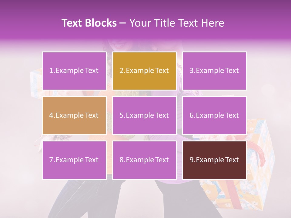 Shopaholic Colored Friends PowerPoint Template