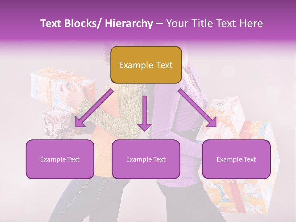 Shopaholic Colored Friends PowerPoint Template