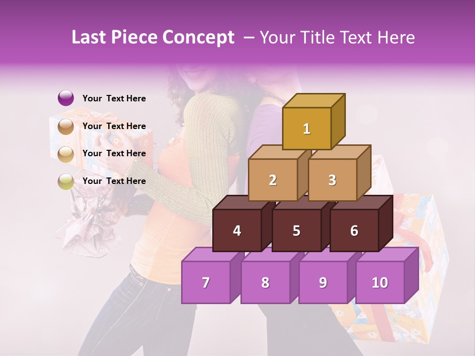 Shopaholic Colored Friends PowerPoint Template