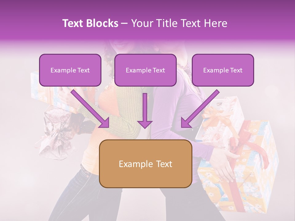 Shopaholic Colored Friends PowerPoint Template