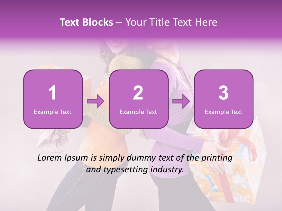 Shopaholic Colored Friends PowerPoint Template