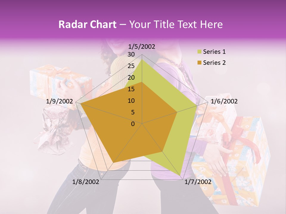 Shopaholic Colored Friends PowerPoint Template