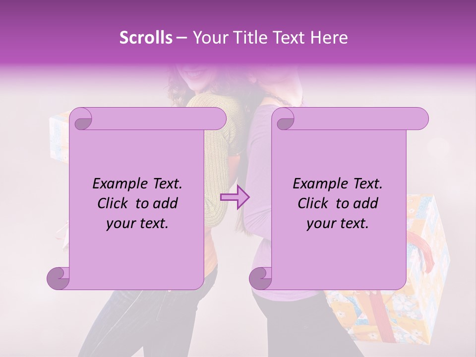 Shopaholic Colored Friends PowerPoint Template