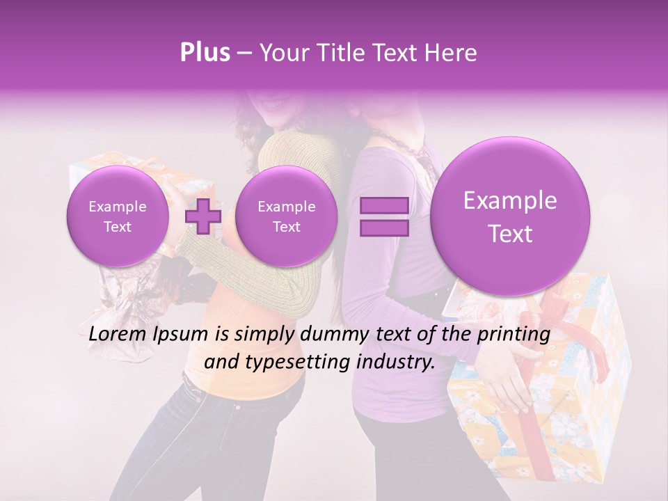 Shopaholic Colored Friends PowerPoint Template