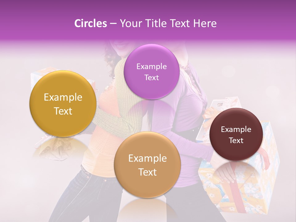 Shopaholic Colored Friends PowerPoint Template