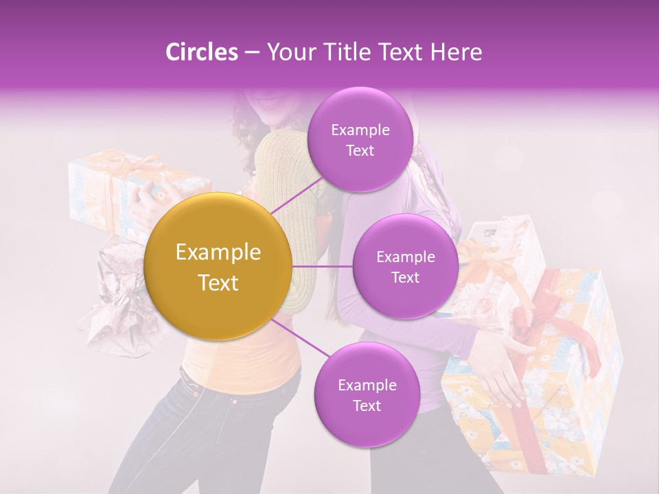 Shopaholic Colored Friends PowerPoint Template