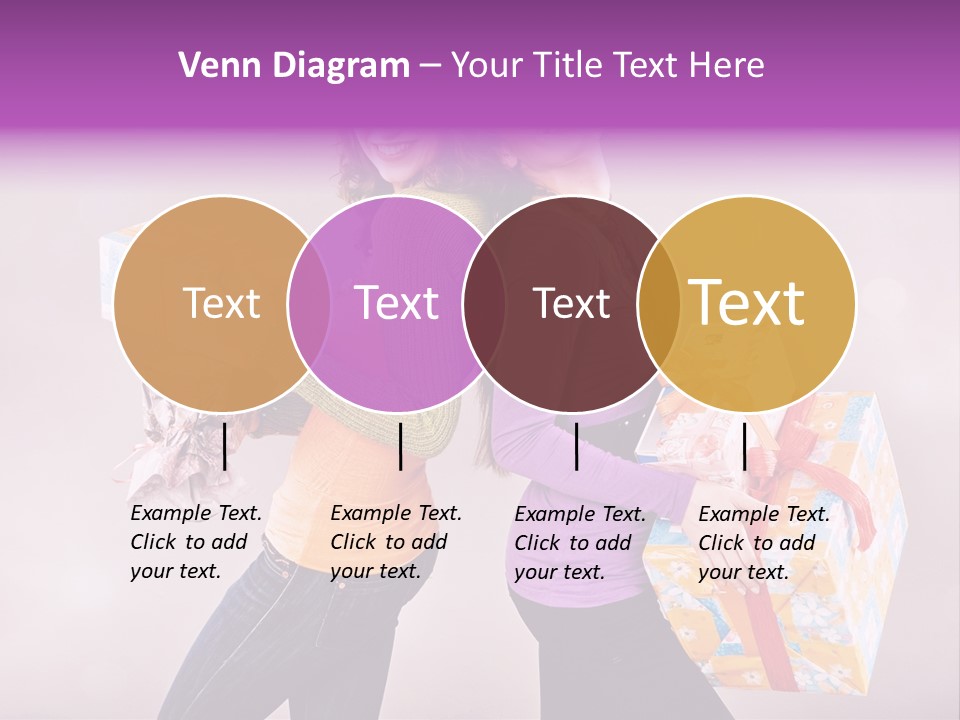 Shopaholic Colored Friends PowerPoint Template