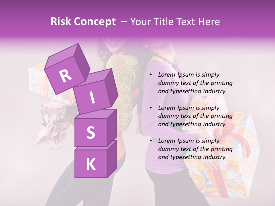 Shopaholic Colored Friends PowerPoint Template