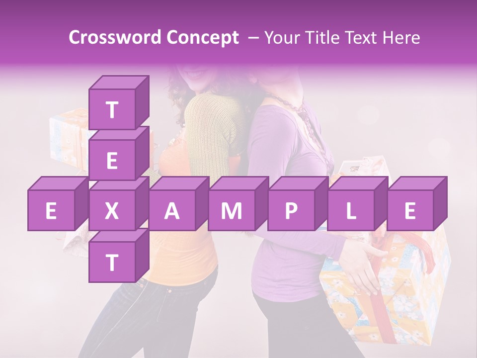 Shopaholic Colored Friends PowerPoint Template