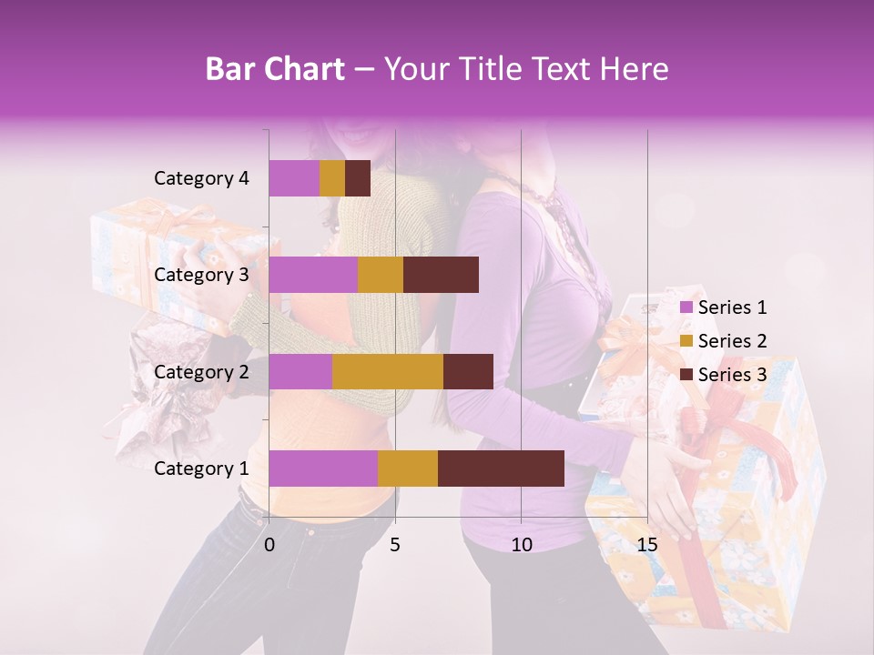 Shopaholic Colored Friends PowerPoint Template