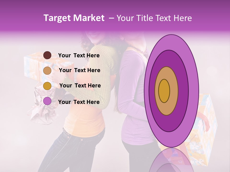 Shopaholic Colored Friends PowerPoint Template