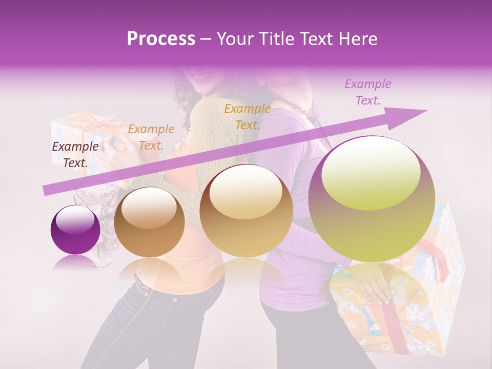 Shopaholic Colored Friends PowerPoint Template