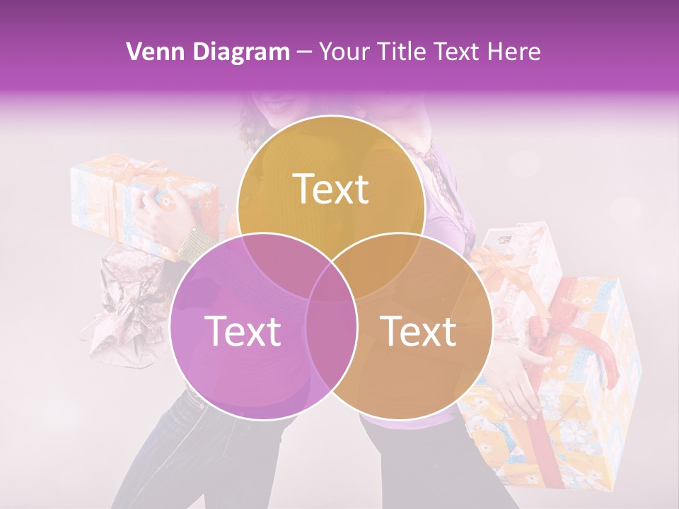 Shopaholic Colored Friends PowerPoint Template