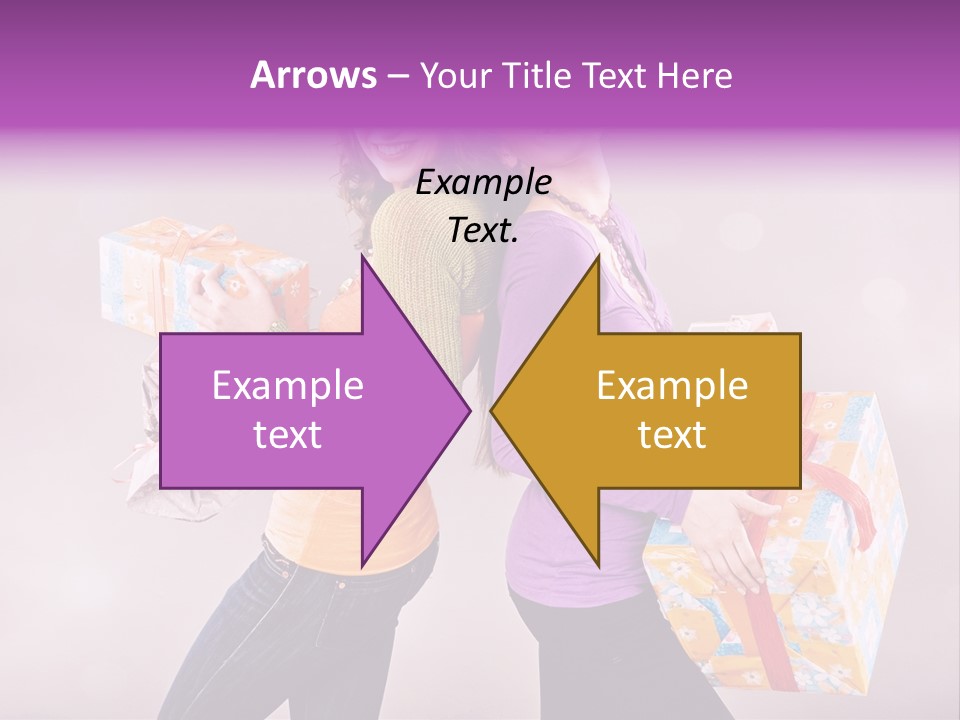 Shopaholic Colored Friends PowerPoint Template