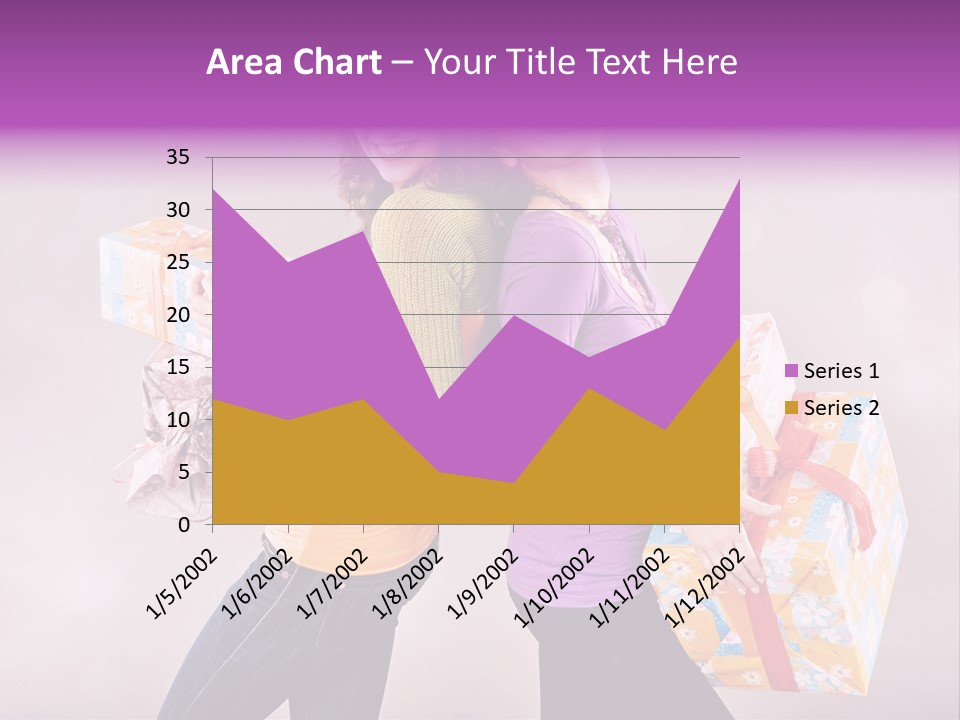 Shopaholic Colored Friends PowerPoint Template