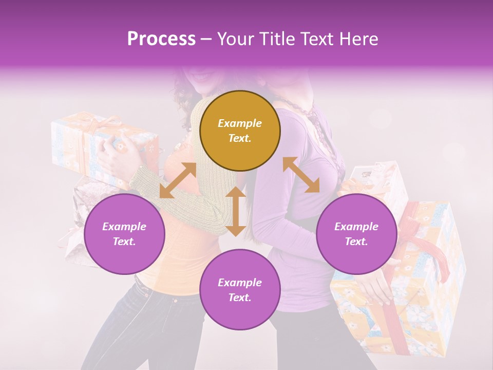 Shopaholic Colored Friends PowerPoint Template