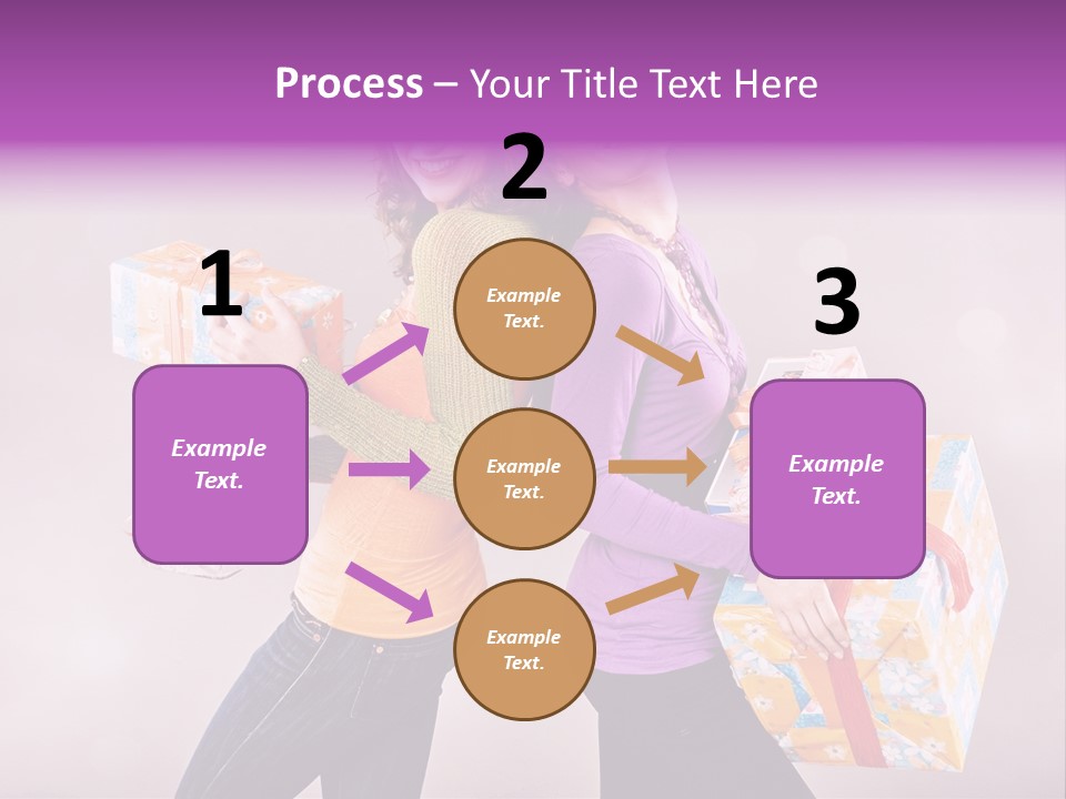 Shopaholic Colored Friends PowerPoint Template