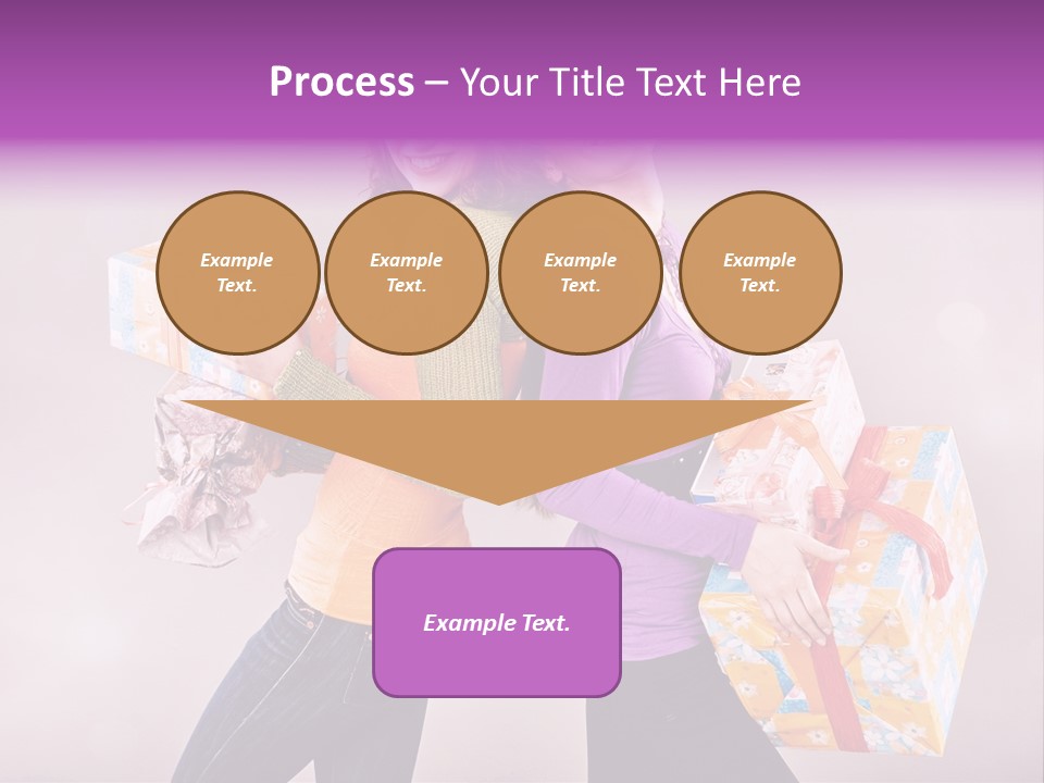 Shopaholic Colored Friends PowerPoint Template