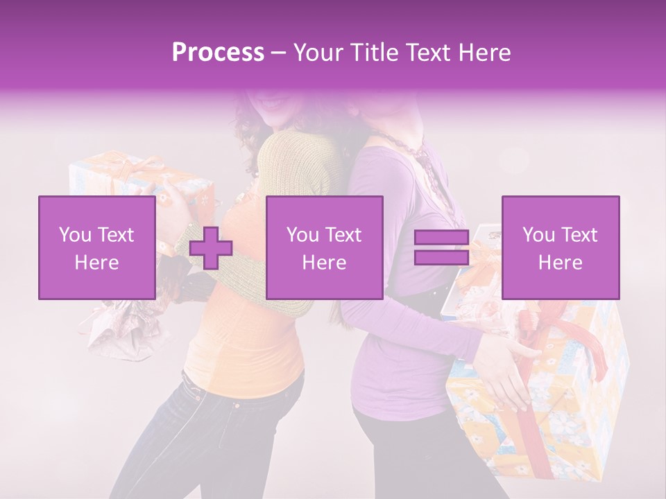 Shopaholic Colored Friends PowerPoint Template