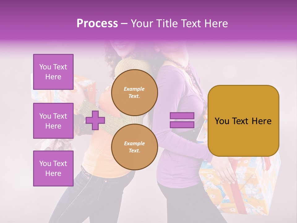 Shopaholic Colored Friends PowerPoint Template