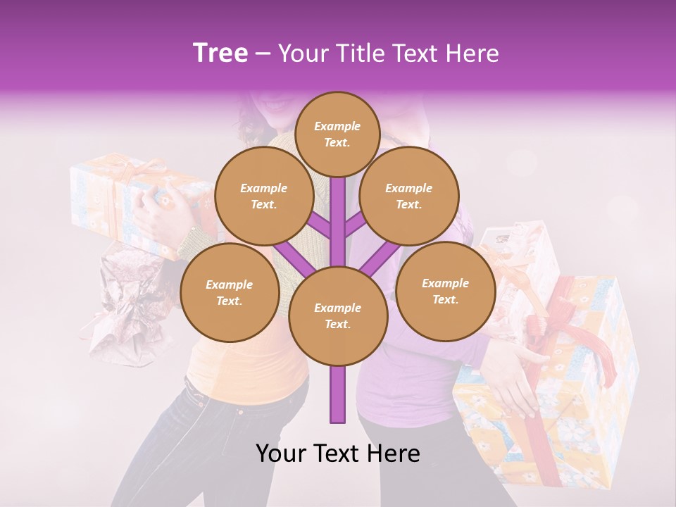 Shopaholic Colored Friends PowerPoint Template