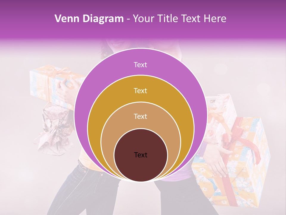 Shopaholic Colored Friends PowerPoint Template