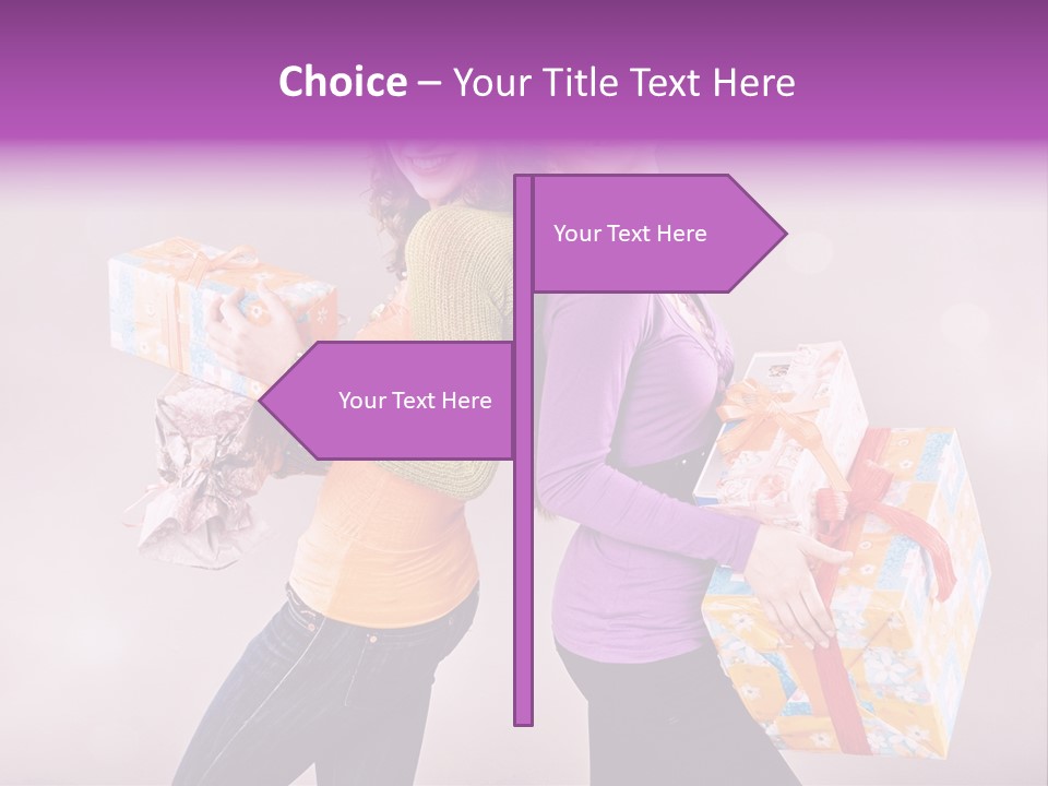 Shopaholic Colored Friends PowerPoint Template