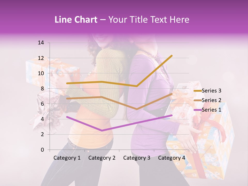 Shopaholic Colored Friends PowerPoint Template
