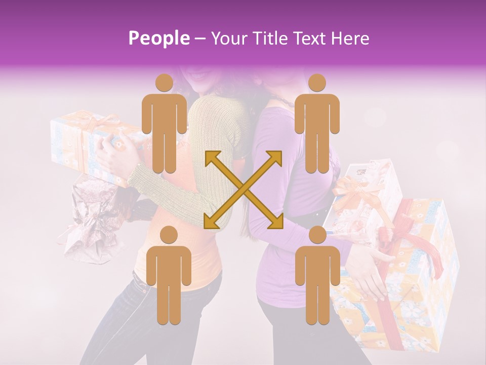 Shopaholic Colored Friends PowerPoint Template