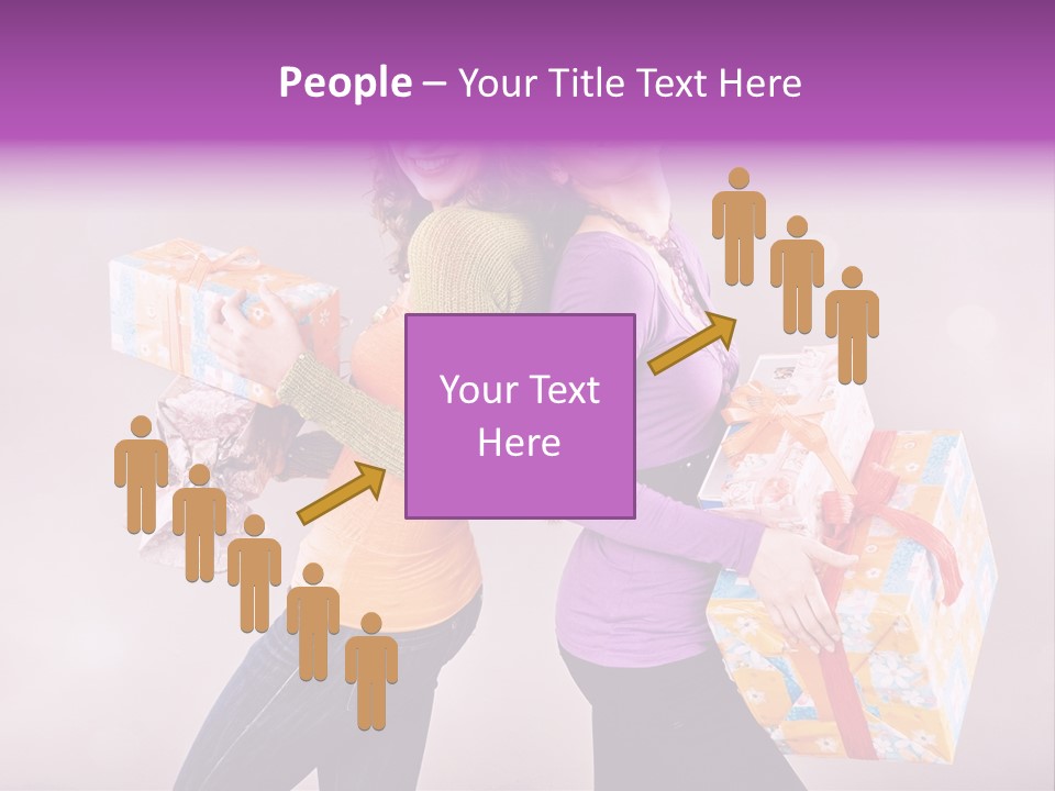 Shopaholic Colored Friends PowerPoint Template