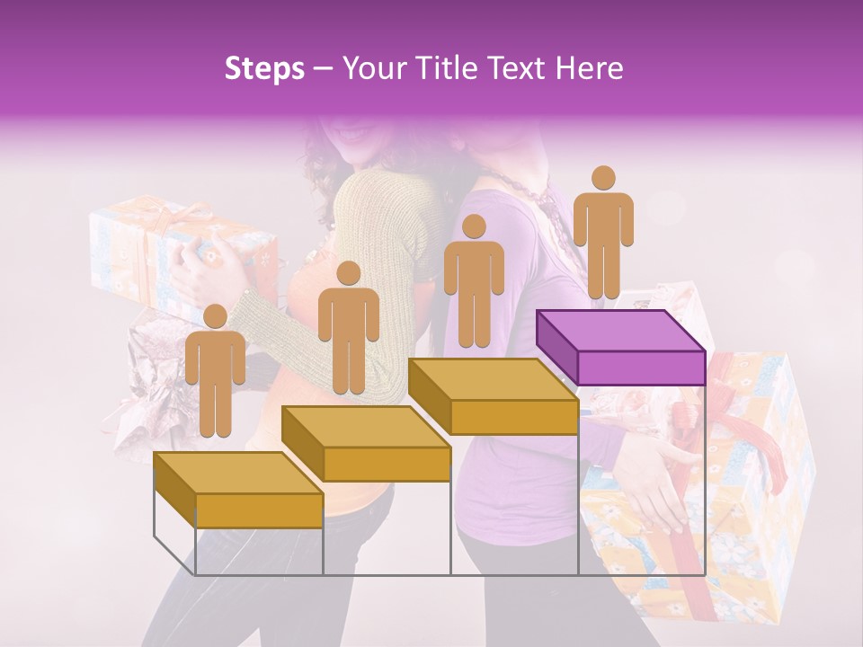 Shopaholic Colored Friends PowerPoint Template