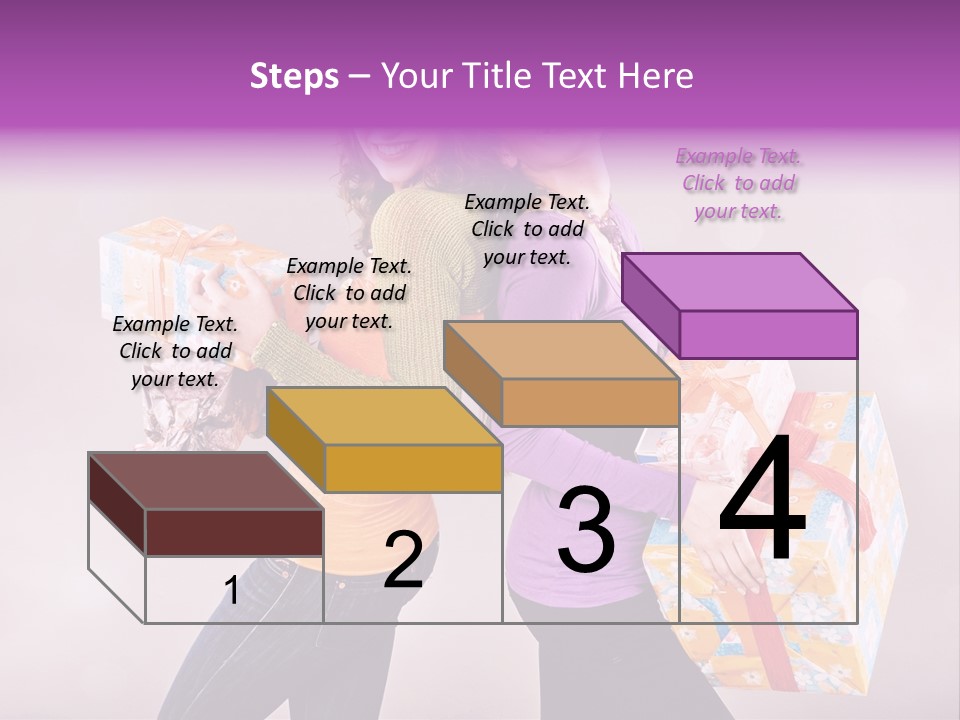 Shopaholic Colored Friends PowerPoint Template