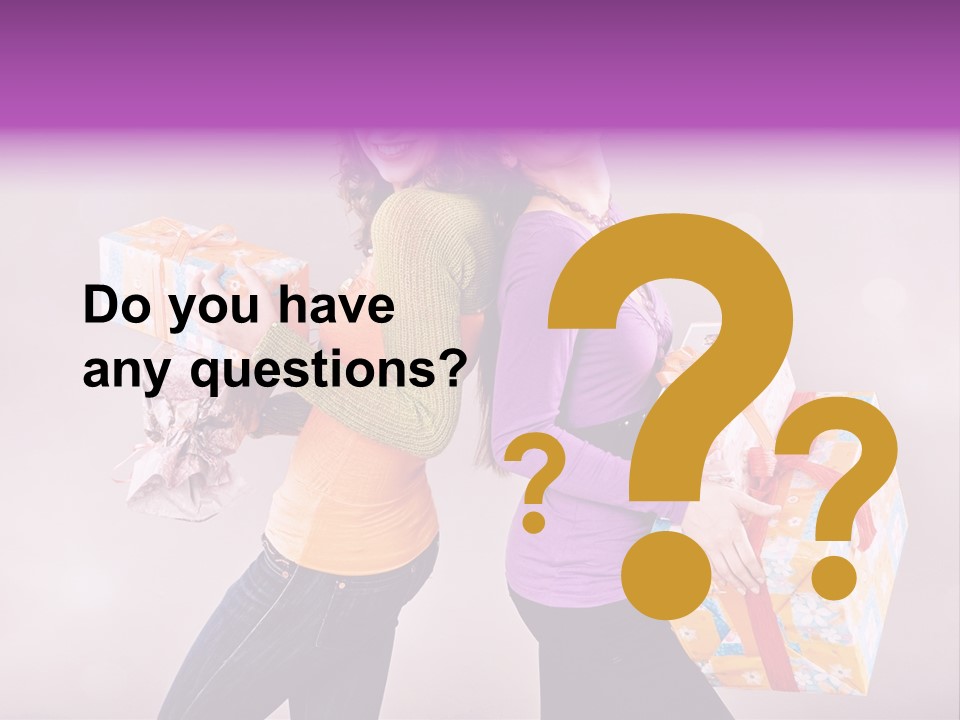 Shopaholic Colored Friends PowerPoint Template