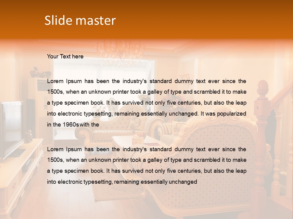 Living Room Furniture Designs PowerPoint Template