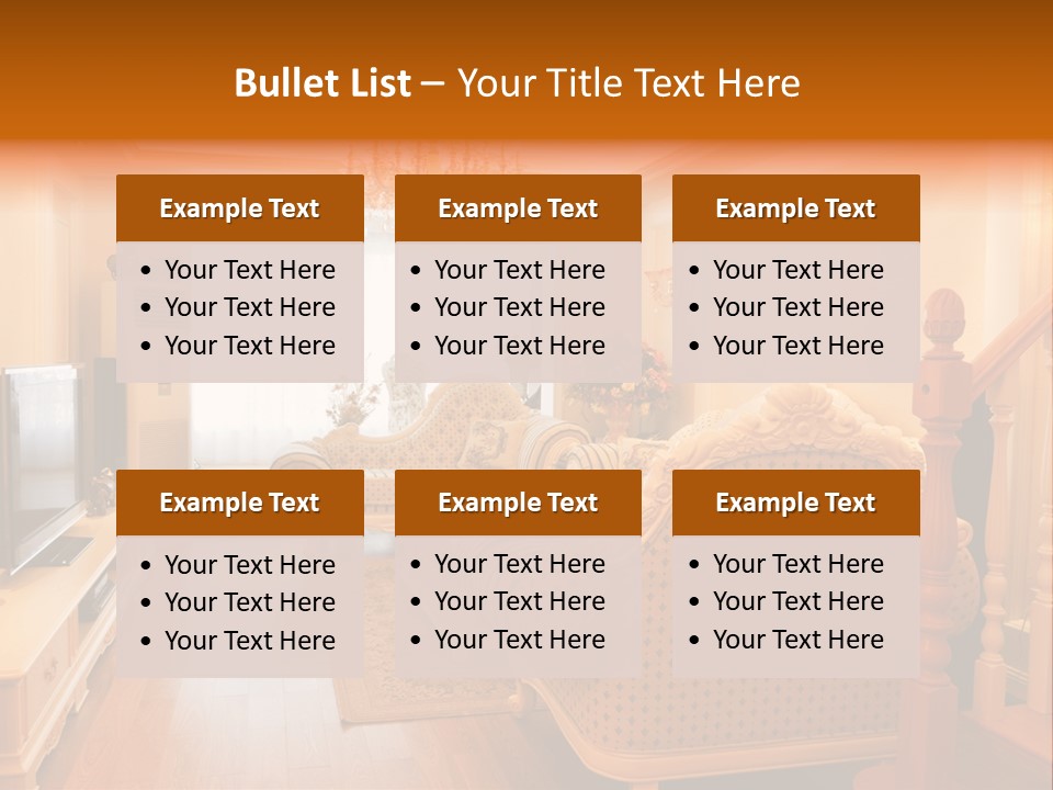 Living Room Furniture Designs PowerPoint Template