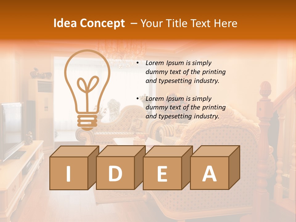 Living Room Furniture Designs PowerPoint Template