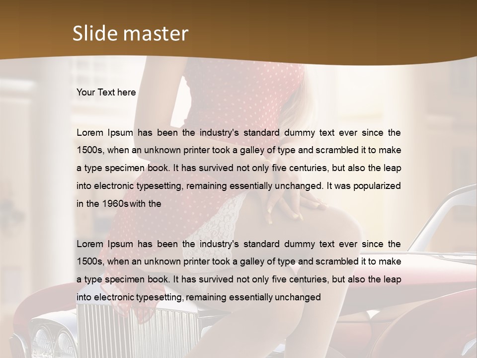 Pin Up Car Girls PowerPoint Template