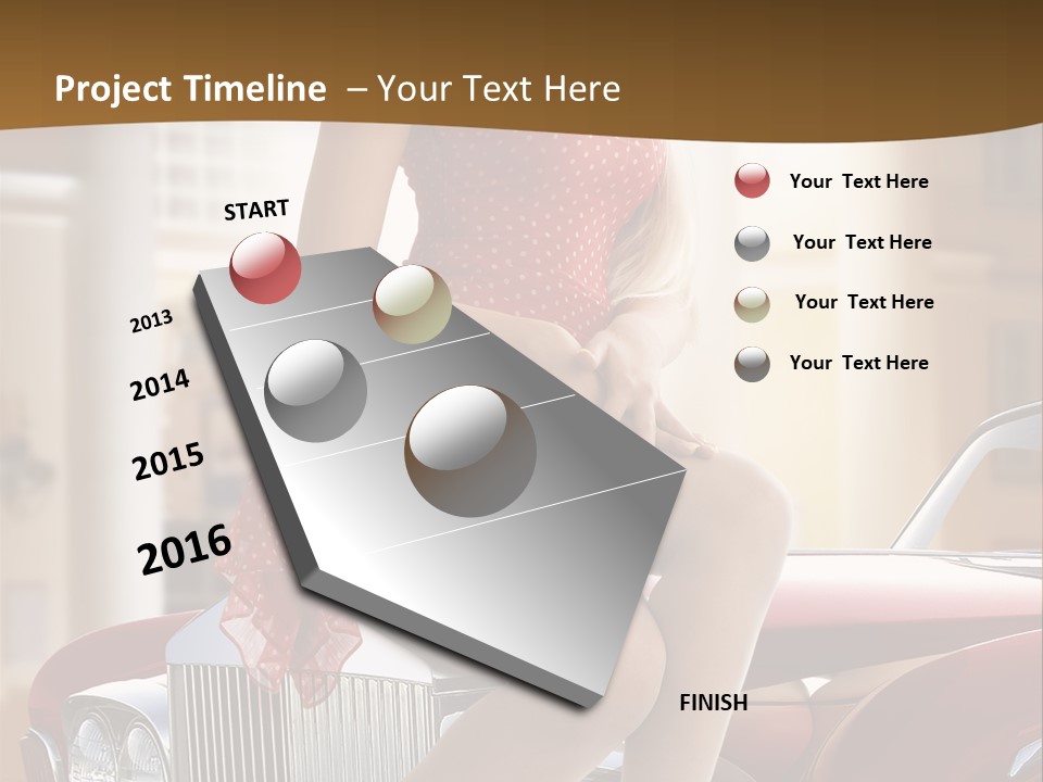 Pin Up Car Girls PowerPoint Template