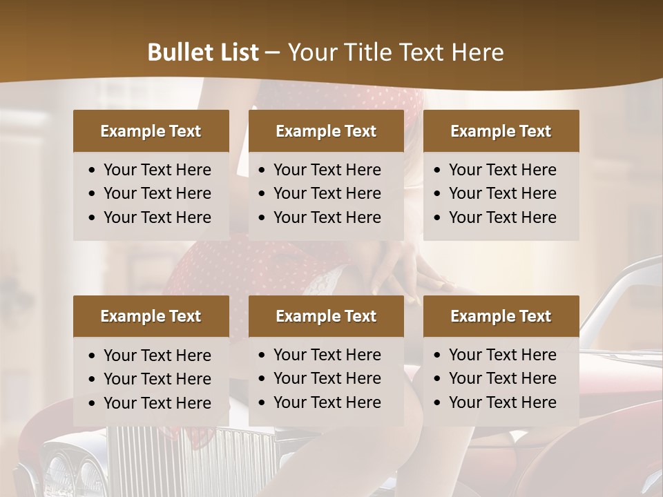 Pin Up Car Girls PowerPoint Template