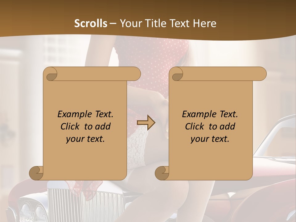 Pin Up Car Girls PowerPoint Template