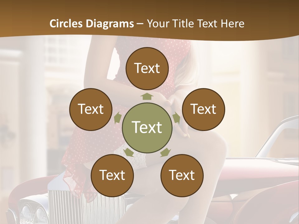 Pin Up Car Girls PowerPoint Template