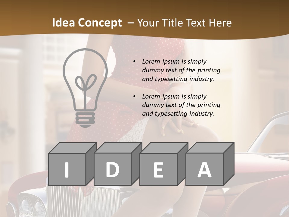 Pin Up Car Girls PowerPoint Template