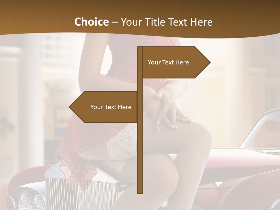 Pin Up Car Girls PowerPoint Template