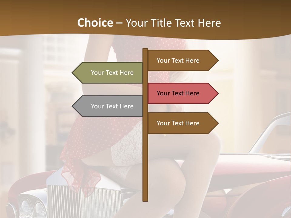 Pin Up Car Girls PowerPoint Template